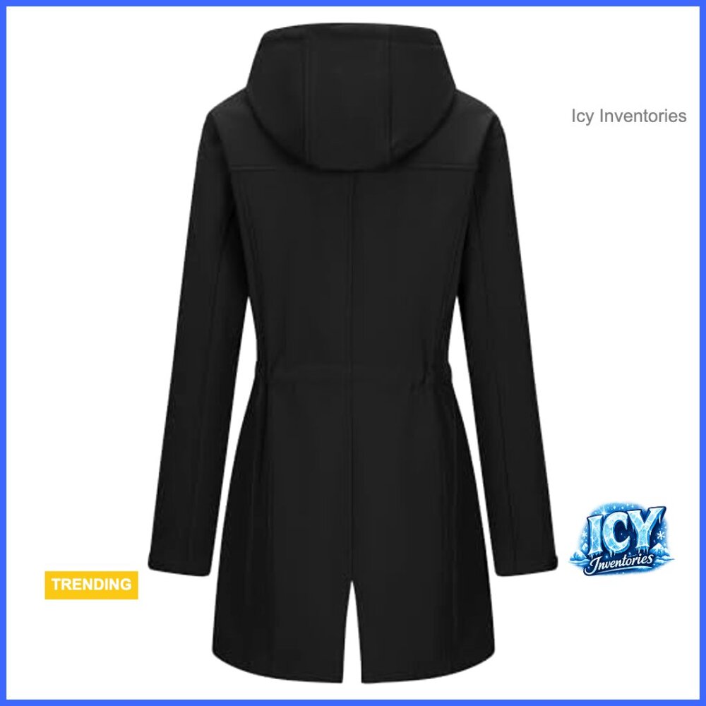 Fleece Lined Softshell Long Jacket Windproof Wate… - image 2